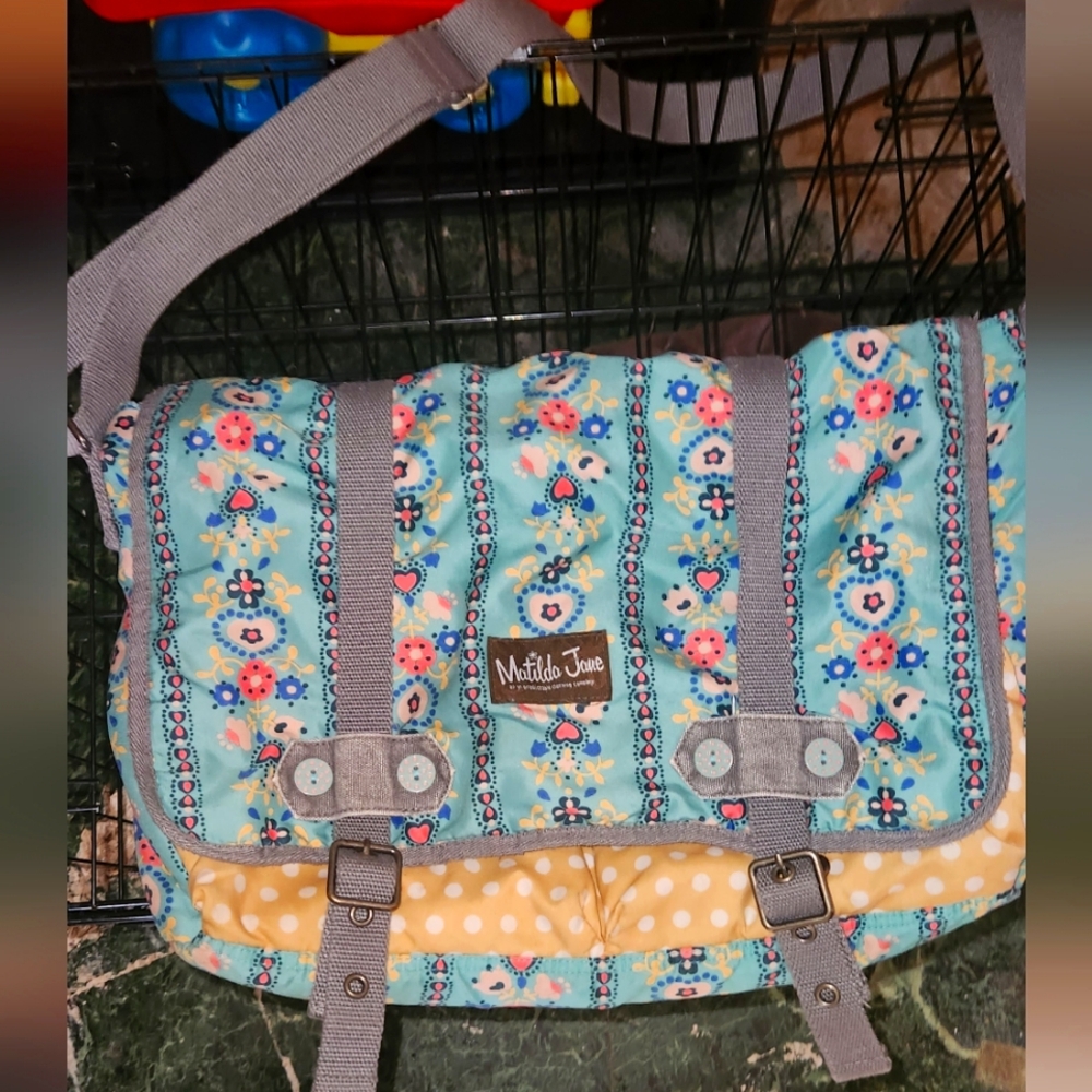 Matilda Jane Floral Messenger Bag - Blue and Yellow